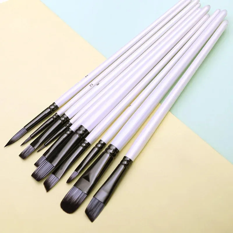 10 Piece Synthetic Paint Brush Set For Artists