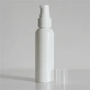 2 oz White PET Bullet Bottle with 20-410 White Treatment Pump