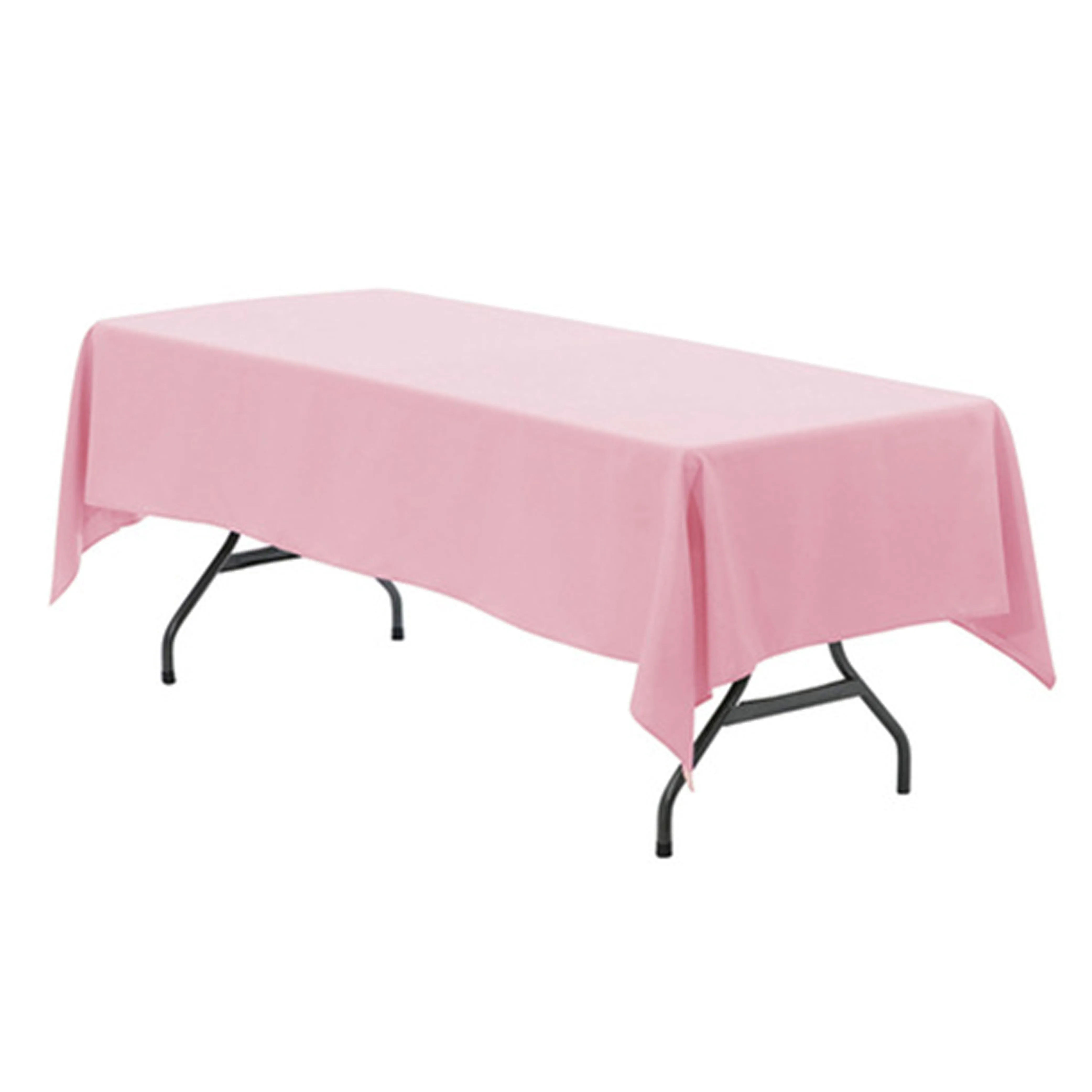 2 Rectangle Disposable Plastic Table Covers Wipe Clean Pink Tablecloth 54"X108"