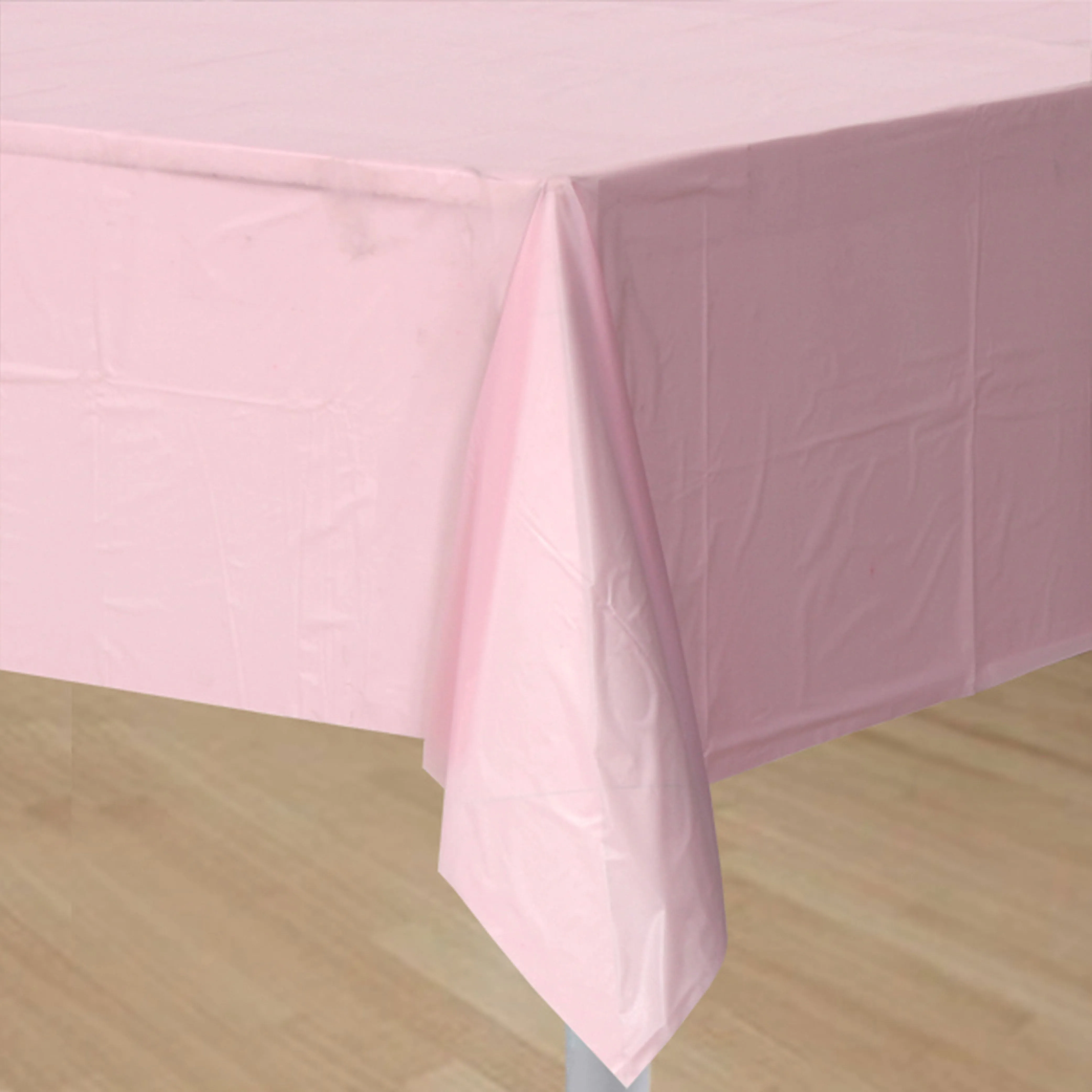 2 Rectangle Disposable Plastic Table Covers Wipe Clean Pink Tablecloth 54"X108"