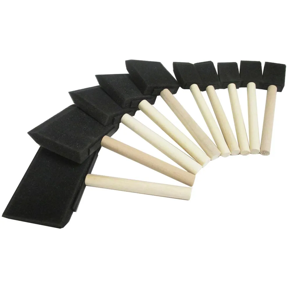 20 Foam Paint Brushes Sponge 1" 2" 3" 4" Wood Handle Varnishes Stains Enamel Art
