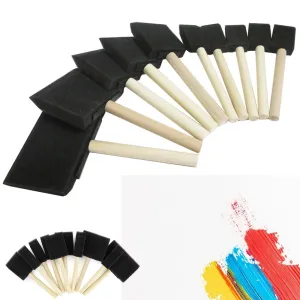 20 Foam Paint Brushes Sponge 1" 2" 3" 4" Wood Handle Varnishes Stains Enamel Art