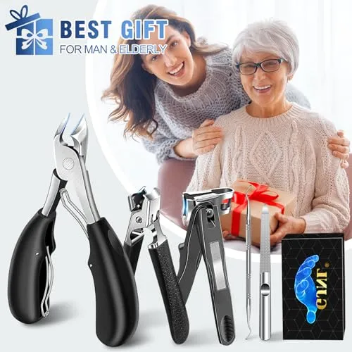 2024 Toenail Clippers for Seniors Thick Nails - 17mm Straight Wide Jaw Ultra Sharp Nail Clippers for Men & Upgrade 360°Rotary Fingernail Cutter for Seniors, Novelty Gifts for Men Women