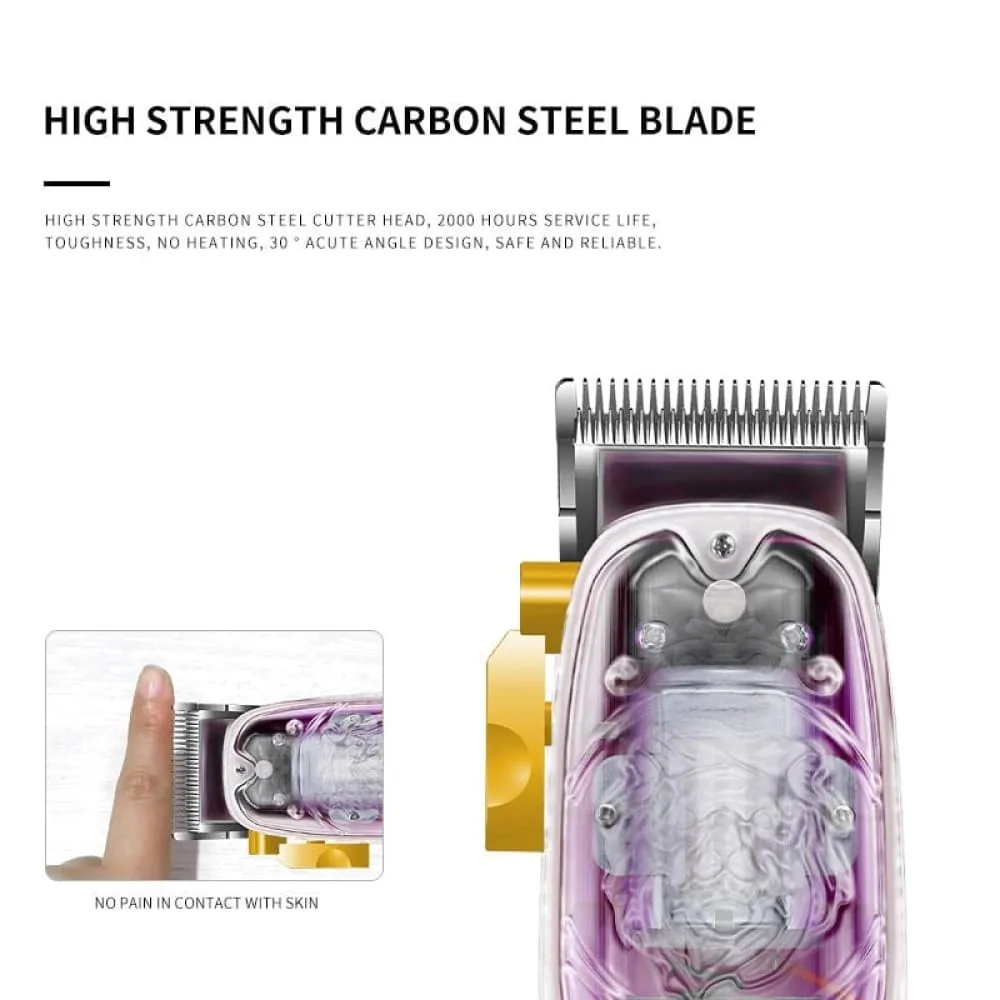 2707 New Transparent Cover Hair Clippers Barber Shop Usb Rechargeable Trimmer