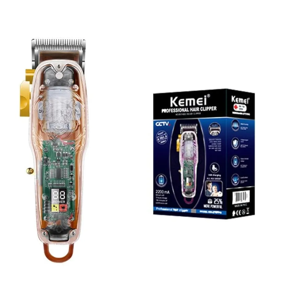 2707 New Transparent Cover Hair Clippers Barber Shop Usb Rechargeable Trimmer