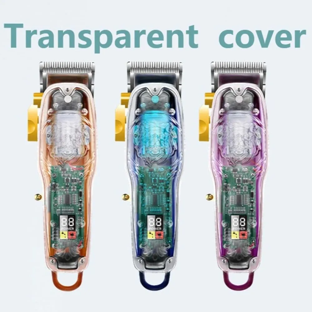 2707 New Transparent Cover Hair Clippers Barber Shop Usb Rechargeable Trimmer
