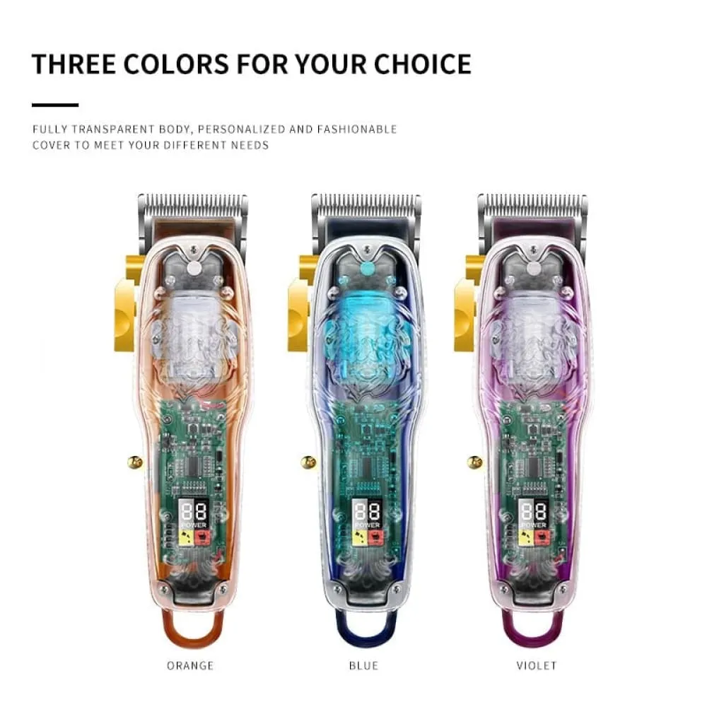 2707 New Transparent Cover Hair Clippers Barber Shop Usb Rechargeable Trimmer