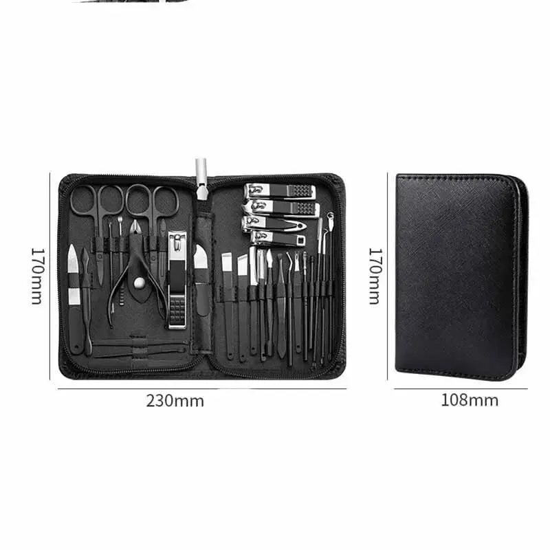 30 Piece Stainless Steel Manicure Kit with Nail Clippers and Scissors
