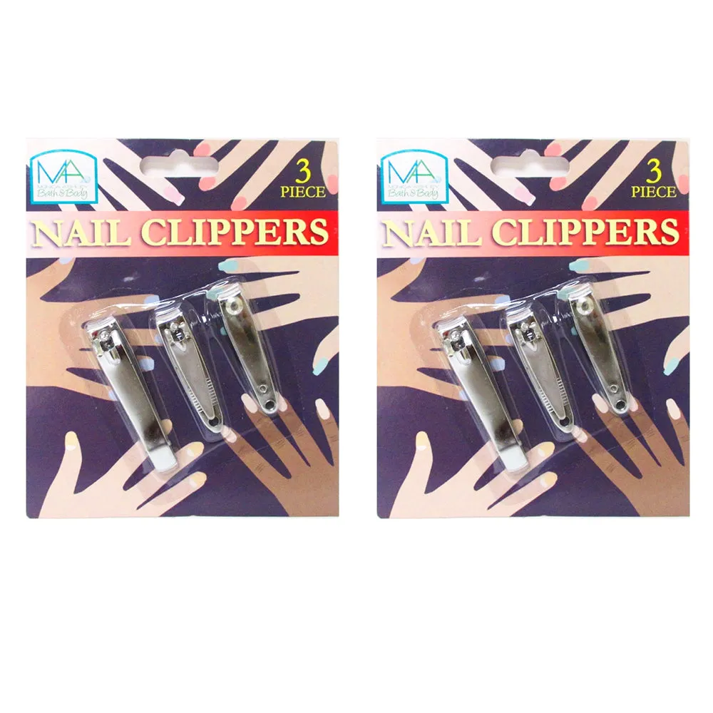 6 Nail Clippers Stainless Steel Fingernails Trimmer Toenails Manicure File Set