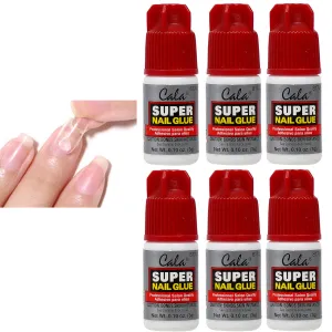 6 Pc Maximum Speed Nail Glue Professional Super 3g Acrylic False Manicure Tips