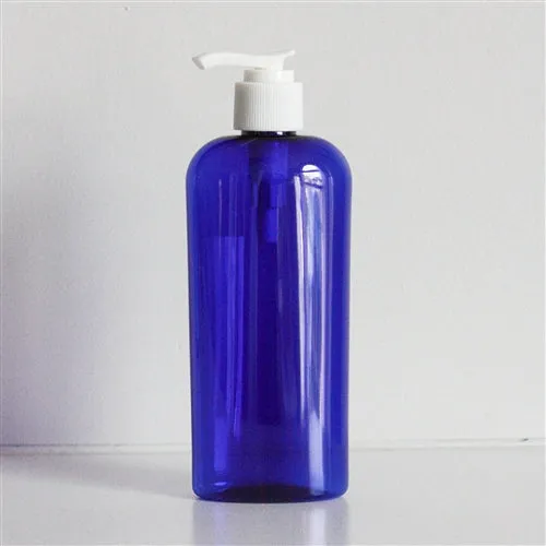 8 oz Blue PET Cosmo Oval with 24-410 Neck