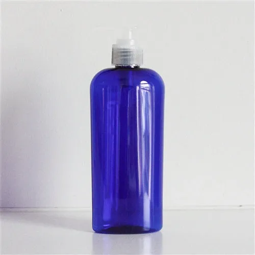 8 oz Blue PET Cosmo Oval with 24-410 Neck