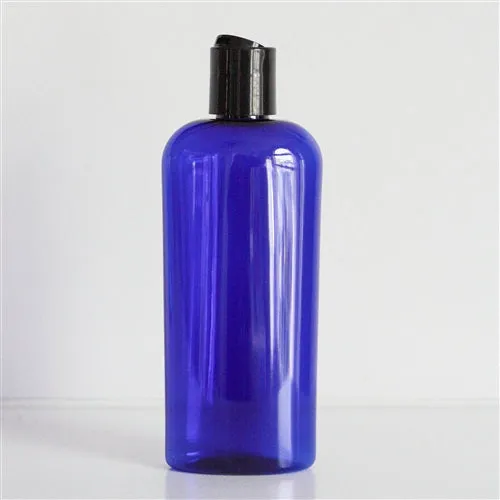 8 oz Blue PET Cosmo Oval with 24-410 Neck