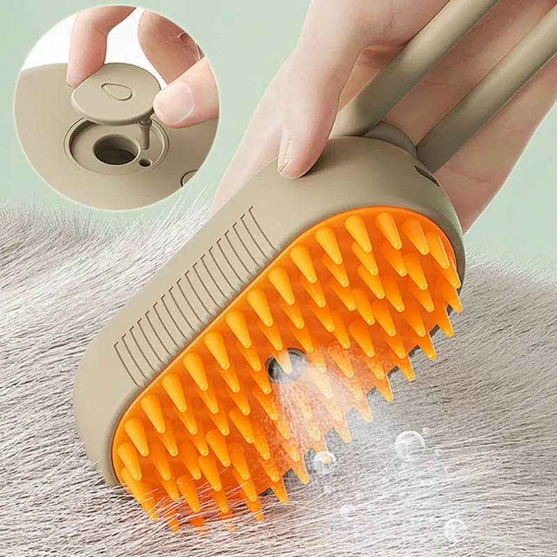 at Steam Brush Steamy Dog Brush 3 In 1 Electric Spray Cat Hair Brushes For Massage Pet Grooming Comb Hair Removal Combs Pet Products