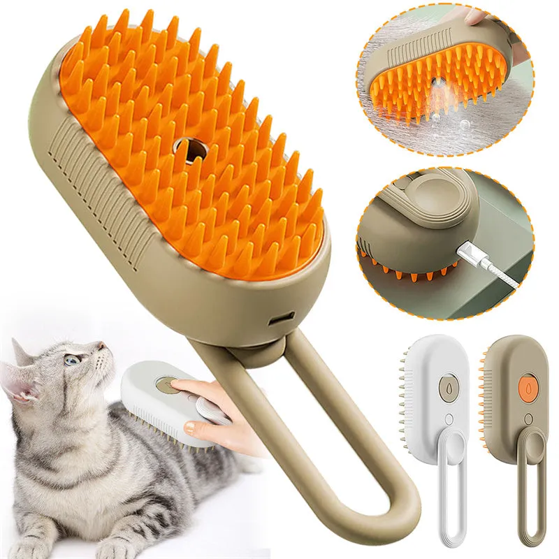 at Steam Brush Steamy Dog Brush 3 In 1 Electric Spray Cat Hair Brushes For Massage Pet Grooming Comb Hair Removal Combs Pet Products