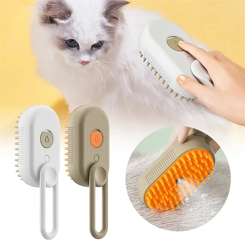 at Steam Brush Steamy Dog Brush 3 In 1 Electric Spray Cat Hair Brushes For Massage Pet Grooming Comb Hair Removal Combs Pet Products