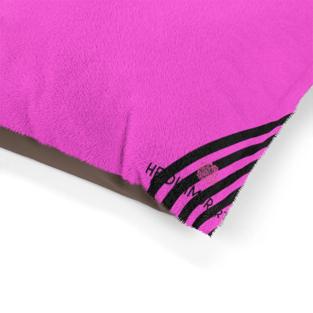 Best Pink Striped Pet Bed, Bright Colorful Best Striped Modern Dog Indoor Pet Bed-Made in USA (Size: S-L)