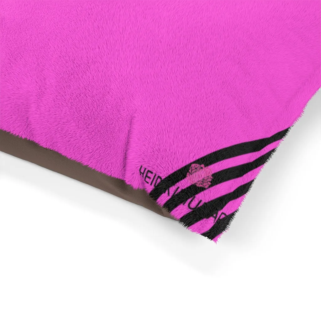Best Pink Striped Pet Bed, Bright Colorful Best Striped Modern Dog Indoor Pet Bed-Made in USA (Size: S-L)