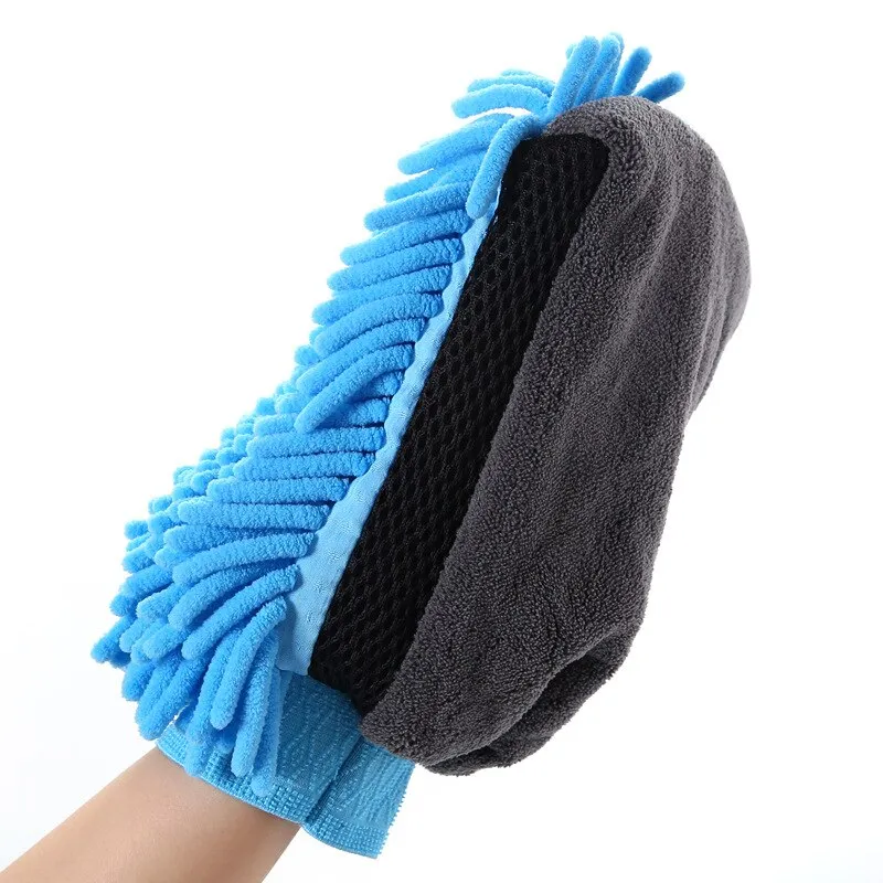 Car Wash Cleaning Gloves Microfiber Towel Chenille 2 in 1 Car Wash Cleaning Cloth Car Cleaning Accessories