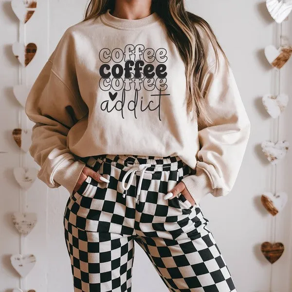 Coffee Addict Soft Crewneck Sweatshirt Top