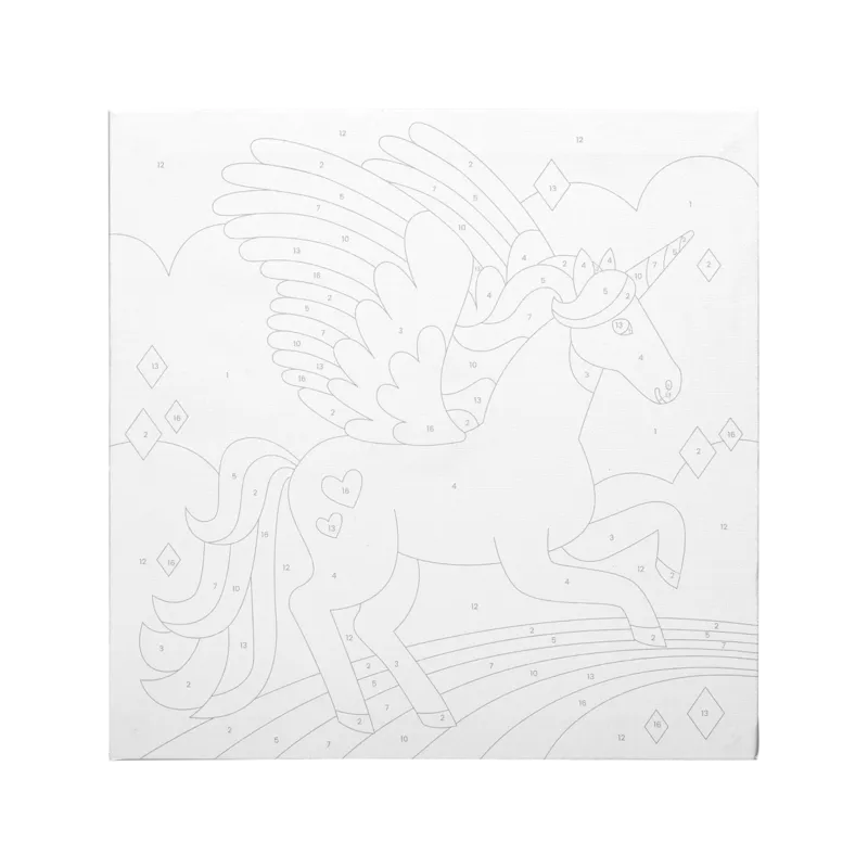 colorific canvas paint by number kit - magic unicorn