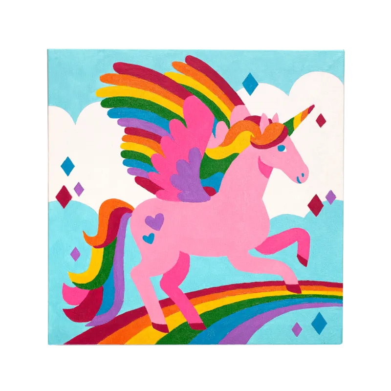 colorific canvas paint by number kit - magic unicorn