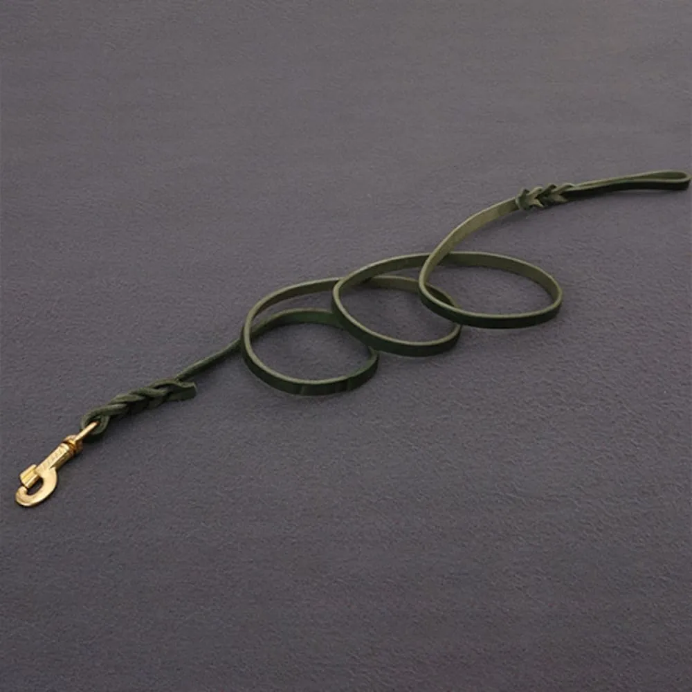 Copper Hook with Braided Real Leather Leash