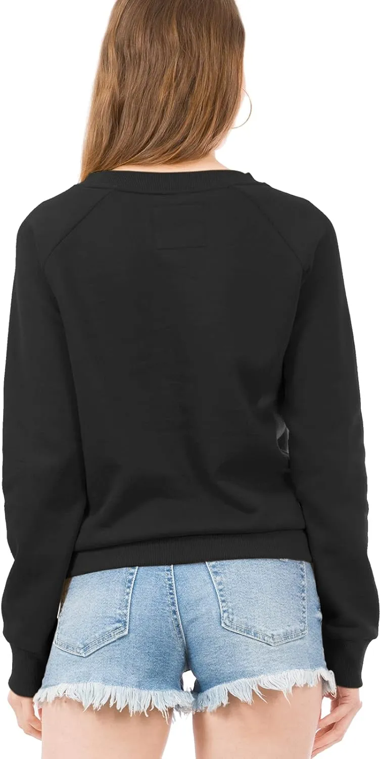 Design by Olivia Women's Basic Soft & Comfortable Pullover Fleece Crewneck Sweatshirt Fall Outfits