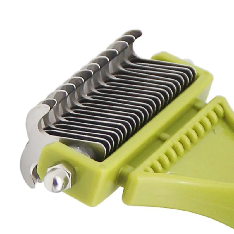 Double Sided Pet Grooming Comb For Cats And Dogs Green
