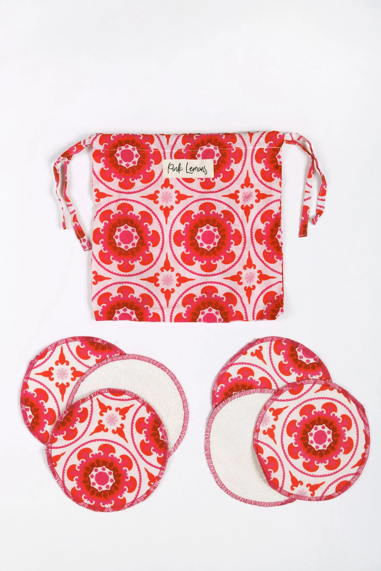 Face Wipes (Set of 6) in Pink Retro Print