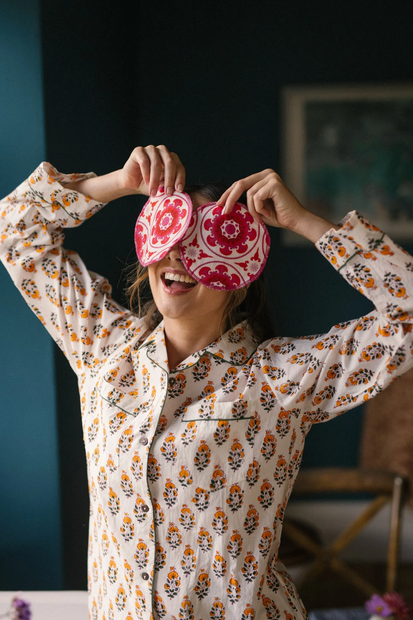 Face Wipes (Set of 6) in Pink Retro Print