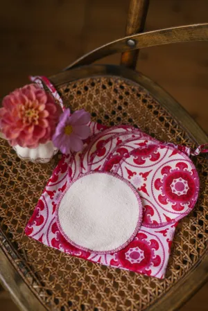 Face Wipes (Set of 6) in Pink Retro Print