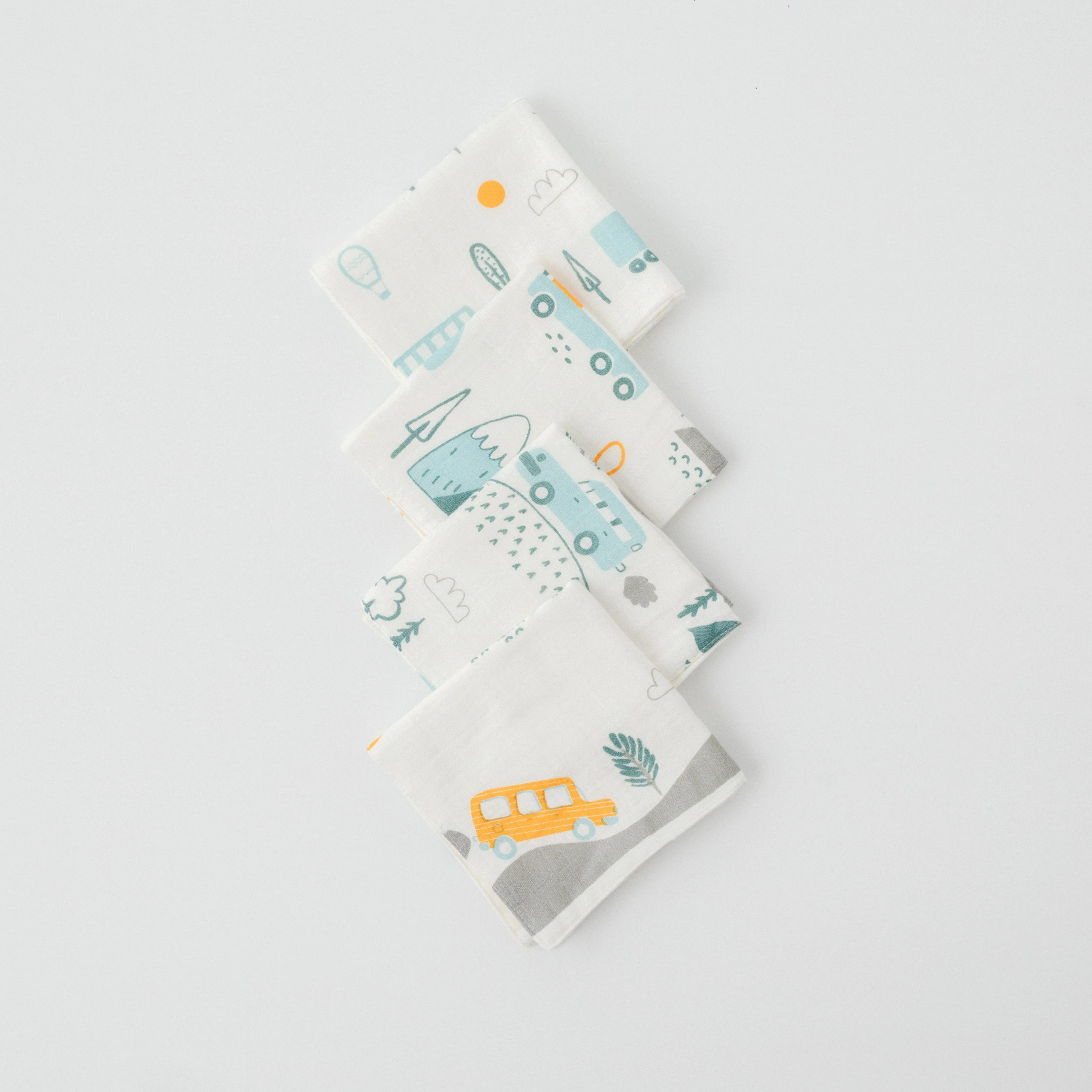 Little Campers Muslin Napkins/Wash Cloth (Set Of 4)