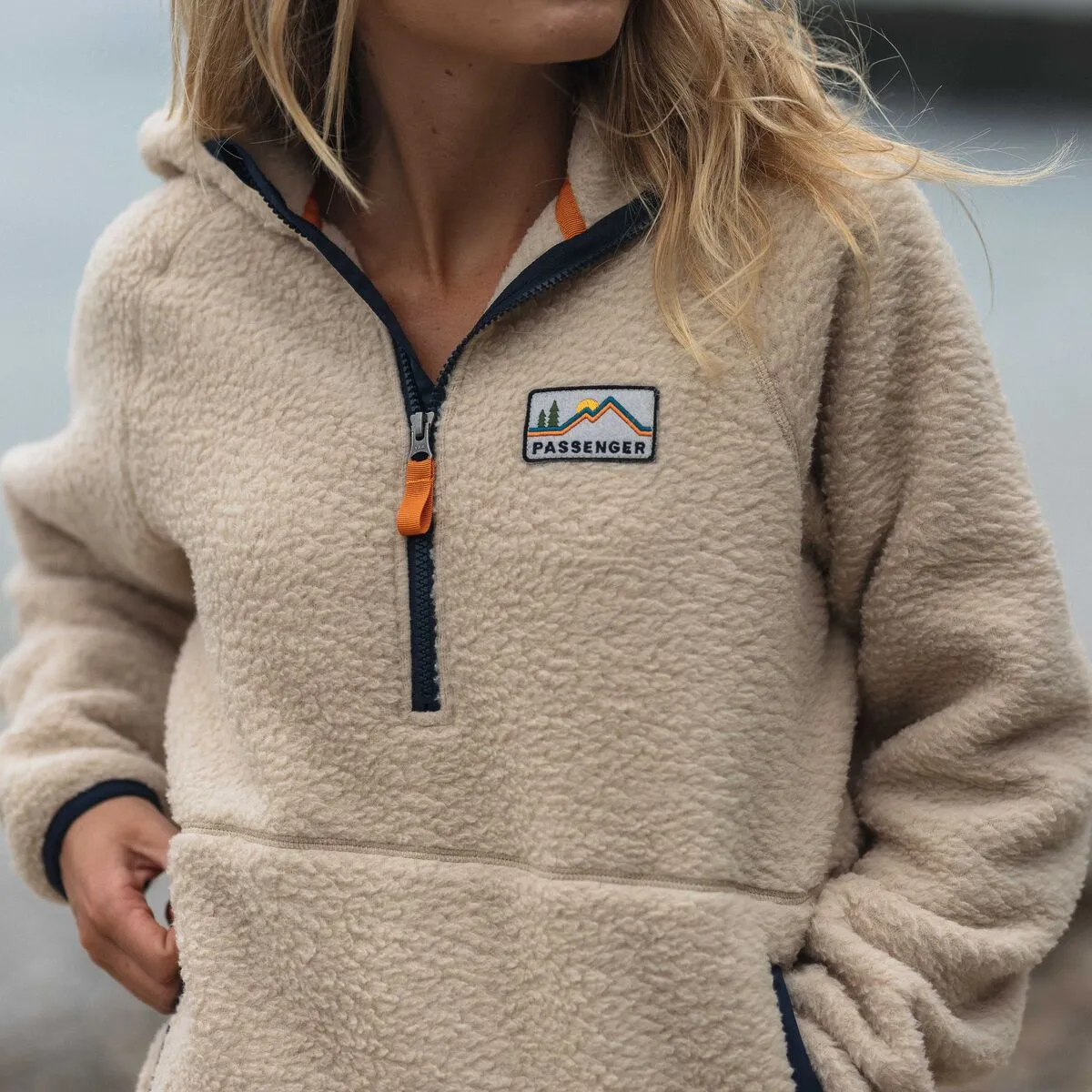 Maine Hooded Recycled Sherpa Fleece - Oatmeal