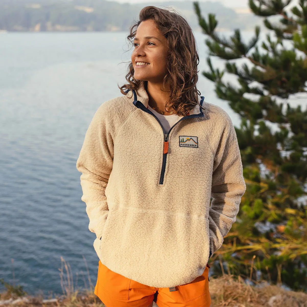 Maine Hooded Recycled Sherpa Fleece - Oatmeal