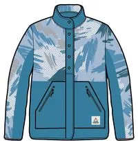 Navegado Recycled Soft-Touch Sherpa Fleece - Abstract Mountain Blue Fog