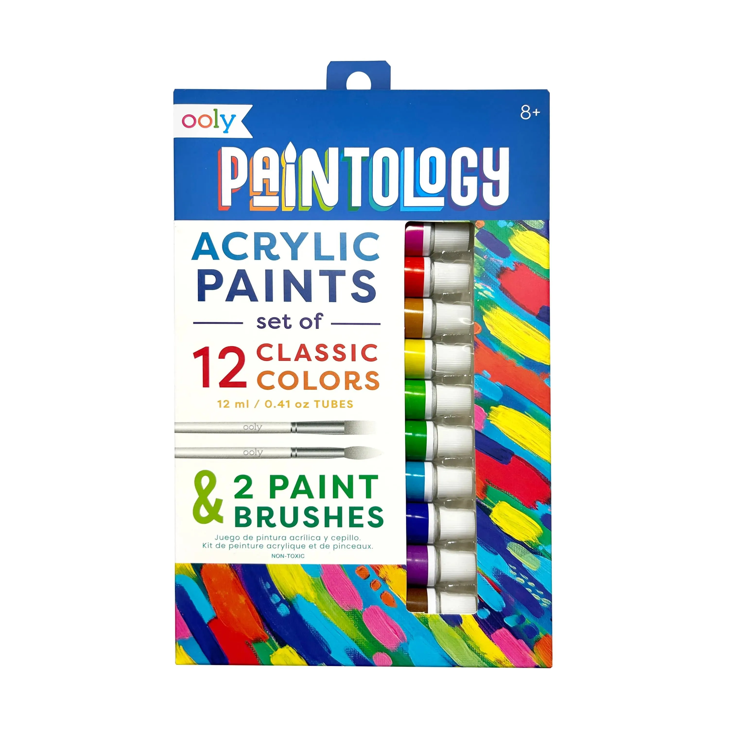 Paintology Acrylic Paints   2 Brushes (Classic Colors)