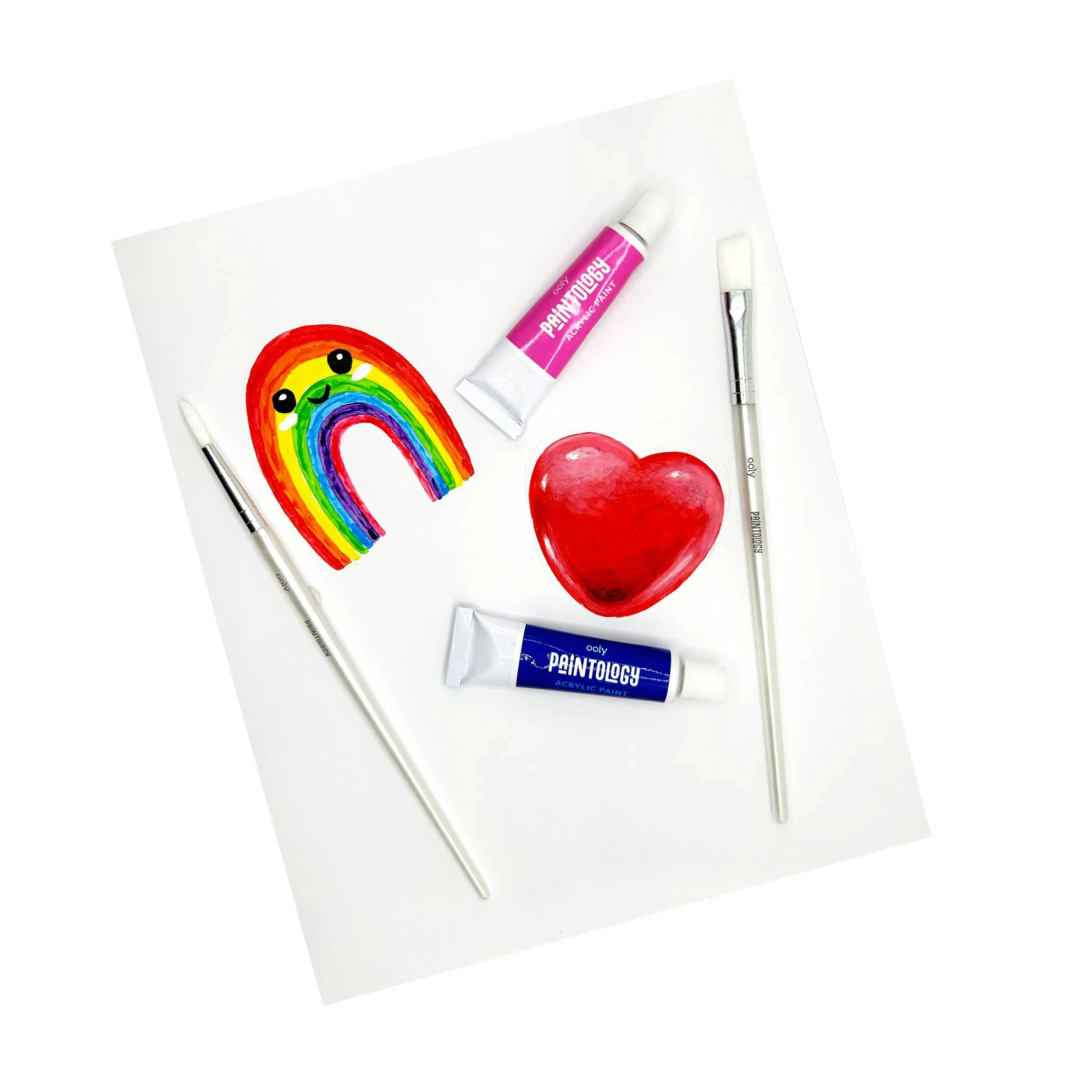Paintology Acrylic Paints   2 Brushes (Classic Colors)