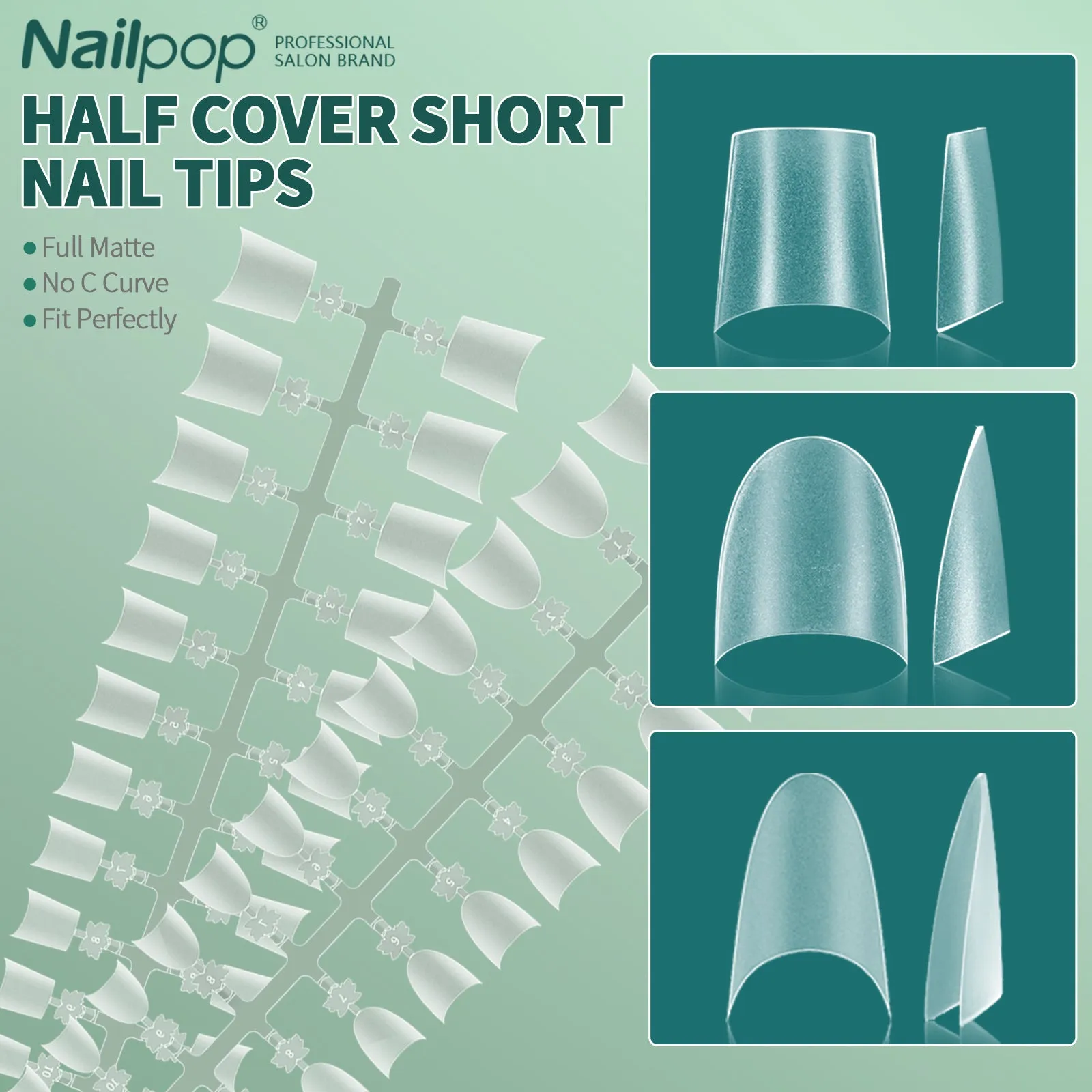 Short Half Cover False Nail Tips