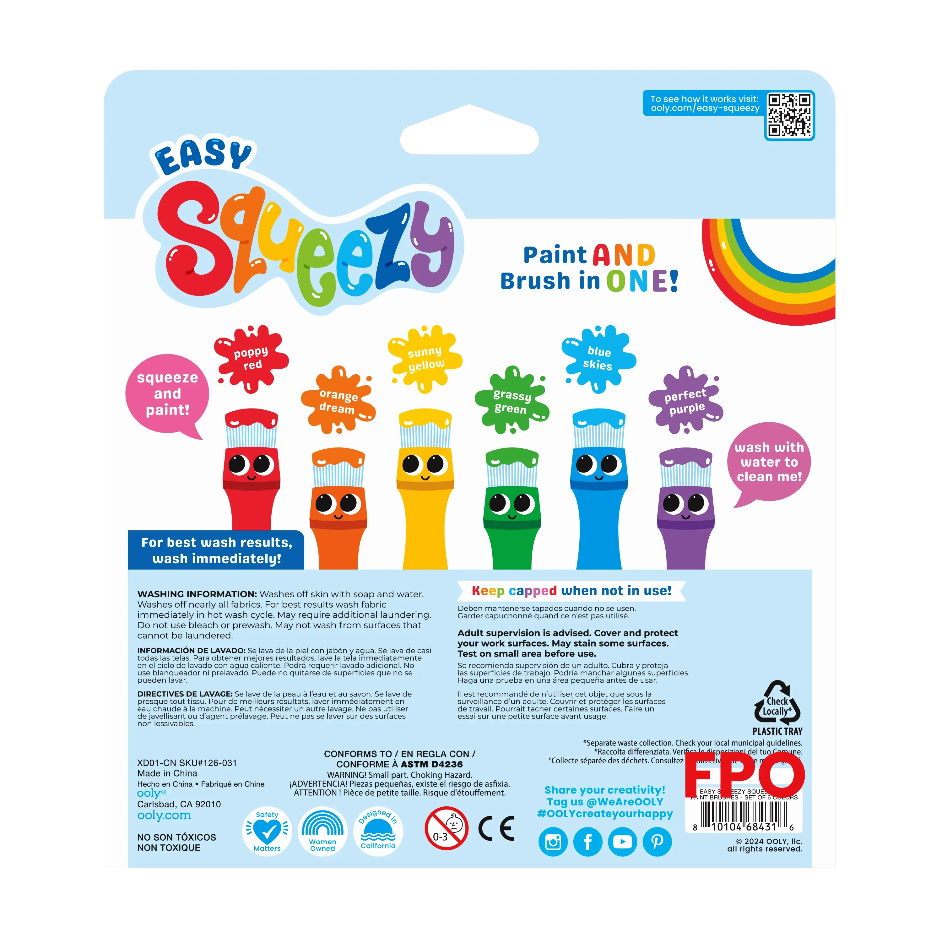 Squeezable Poster Paint Brushes