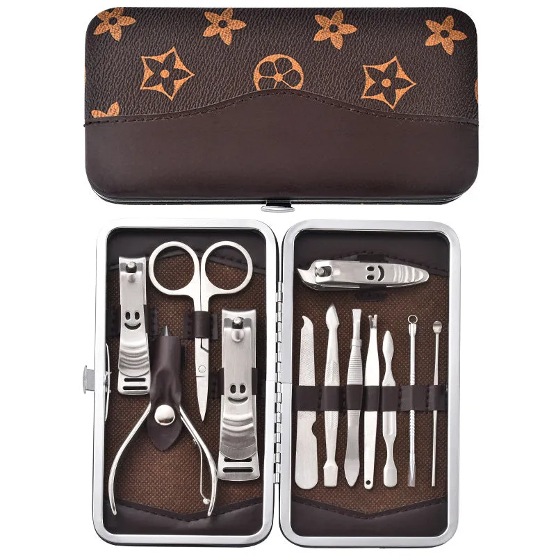 Stainless Steel Nail Clippers Set 12 Pieces Nail Scissor Set Manicure Manicure Implement Nail Clippers