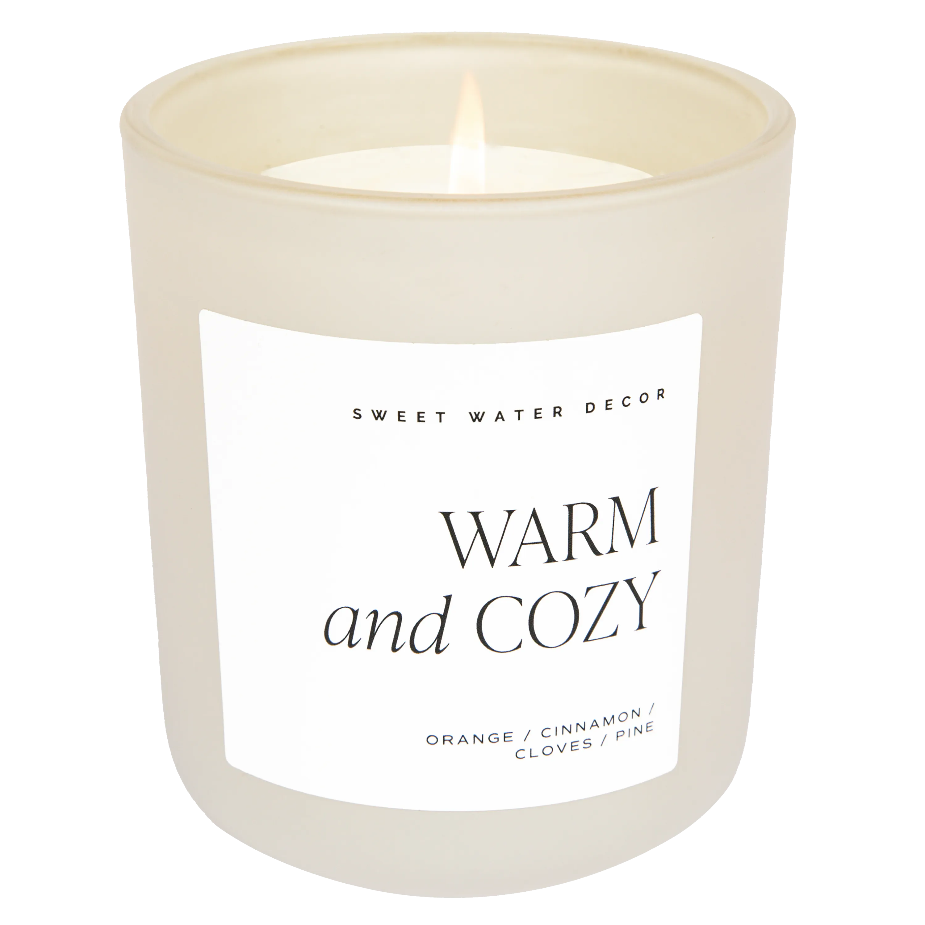 Warm and Cozy Soy Candle - Tan Matte Jar - 15 oz